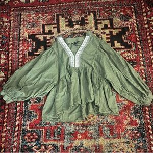 Banana Republic Boho balloon peasant cottage Blouse Top M